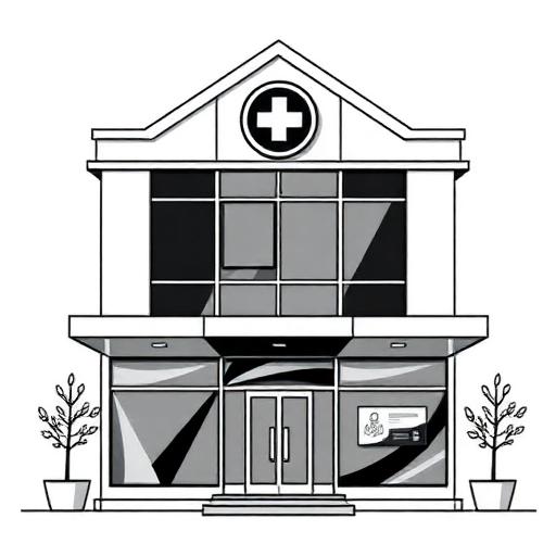 Clinic digital marketing system illustration
