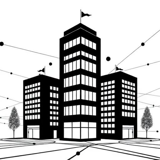 Multi-location healthcare digital system illustration